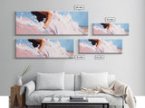 Abstract Ocean Waves, Coastal Wall Art, Beach Aesthetic, Pastel Seascape, Large Canvas Print, Minimalist Art, Living Room Decor