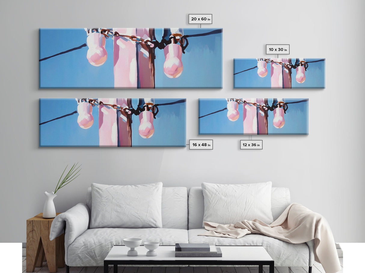 Power Pole Painting, Urban Wall Art, Modern Industrial Art, Blue Sky Print, Large Canvas Print, Minimalist Home Decor, Office Wall Art