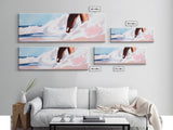 Ocean Splash Painting, Coastal Wave Print, Minimalist Beach Art, Soft Pastel Seascape, Large Canvas Print, Boho Home Decor, Bedroom Art