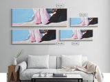 Sunset Shoreline Art, Warm Beach Scene, Tranquil Coastal Print, Ocean View Painting, Large Canvas Print, Serene Wall Decor, Living Room Art