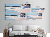 Winter Landscape Print, Snowy Mountain Scene, Nature Painting, Soft Blue Art, Large Canvas Print, Minimalist Home Decor, Office Wall Art