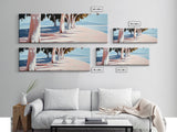 Tree Lined Path, Coastal Art, Scenic Landscape, Framed Canvas Print, Office Wall Art, Minimalist Nature Decor, Modern Impressionism