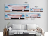 Clawfoot Tub, Coastal Art, Bathroom Wall Art, Modern Decor, Minimalist Painting, Ocean Art, Beach House, Framed Canvas Print