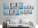 Pier Walk, Ocean Art, Coastal Landscape, Tranquil Water, Seaside Painting, Nautical Home Decor, Modern Art, Framed Canvas Print