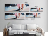 Seaside Elegance, Soft Beach Vibes, Ocean Walk Art, Framed Canvas Print, Feminine Coastal Decor, Seascape Painting, Summer Aesthetic