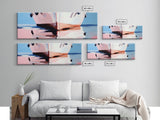Soft Reflection, Coastal Wall Art, Minimalist Boat Painting, Nautical Home Decor, Pastel Seascape, Framed Canvas Print, Beach Art