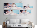 Cliffside Walk, Coastal Landscape Art, Peaceful Beach Scene, Nature Painting, Seaside Decor, Framed Canvas Print, Living Room Wall Art