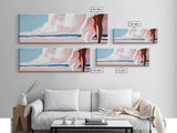 Sunset Glow, Pastel Sky, Tranquil Ocean, Soft Horizon, Canvas Print, Dreamy Beach Scene, Boho Aesthetic, Living Room Wall Art