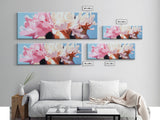 Blooming Peonies, Soft Floral Art, Pastel Wall Decor, Framed Canvas Print, Romantic Aesthetic, Bedroom Wall Art, Feminine Style