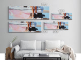 Sailboat Reflection, Nautical Art, Marina Landscape, Framed Canvas Print, Minimalist Coastal Decor, Ocean Painting, Living Room Wall Ar