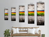 Barbed Wire, Rustic Fence, Vibrant Landscape, Framed Canvas Print, Farmhouse Wall Art, Western Decor, Country Home, Living Room Art