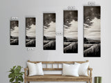 Stormy Horizon, Moody Landscape, Coastal View, Canvas Print, Black and White Art, Minimalist Painting, Modern Wall Decor, Office Art