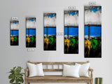 Bridge, Blue Water, Modern Abstract, Canvas Print, Contemporary Art, Urban Landscape, Minimalist Wall Art, Office Decor, Unique Home Art