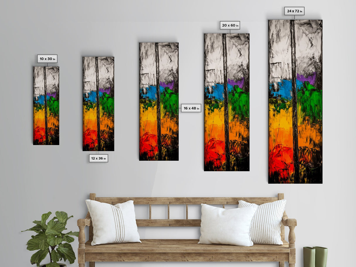 Urban Abstract, Textured Painting, Mixed Media Art, Colorful Composition, Modern Home Decor, Industrial Style, Framed Canvas Print