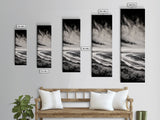 Monochrome Beach, Minimalist Seascape, Black And White Photography, Coastal Wall Art, Tranquil Shoreline, Modern Decor, Canvas Print
