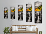 Forest Bridge, Fall Foliage, Rustic Nature Art, Woodland Pathway, Scenic Travel Decor, Living Room Wall Art, Framed Canvas Print