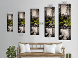 Tranquil River, Black White Nature, Reflective Water Scene, Forest Wall Decor, Rustic Landscape, Living Room Art, Framed Canvas Print