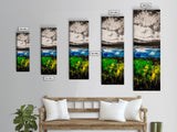 Mountain Reflections, Blue Green Abstract, Scenic Nature Art, Bold Landscape, Modern Home Aesthetic, Office Wall Decor, Canvas Print