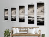 Black White, Seascape Art, Coastal Print, Framed Canvas Print, Monochrome Wall Art, Beach House Decor, Large Art, Living Room Artwork