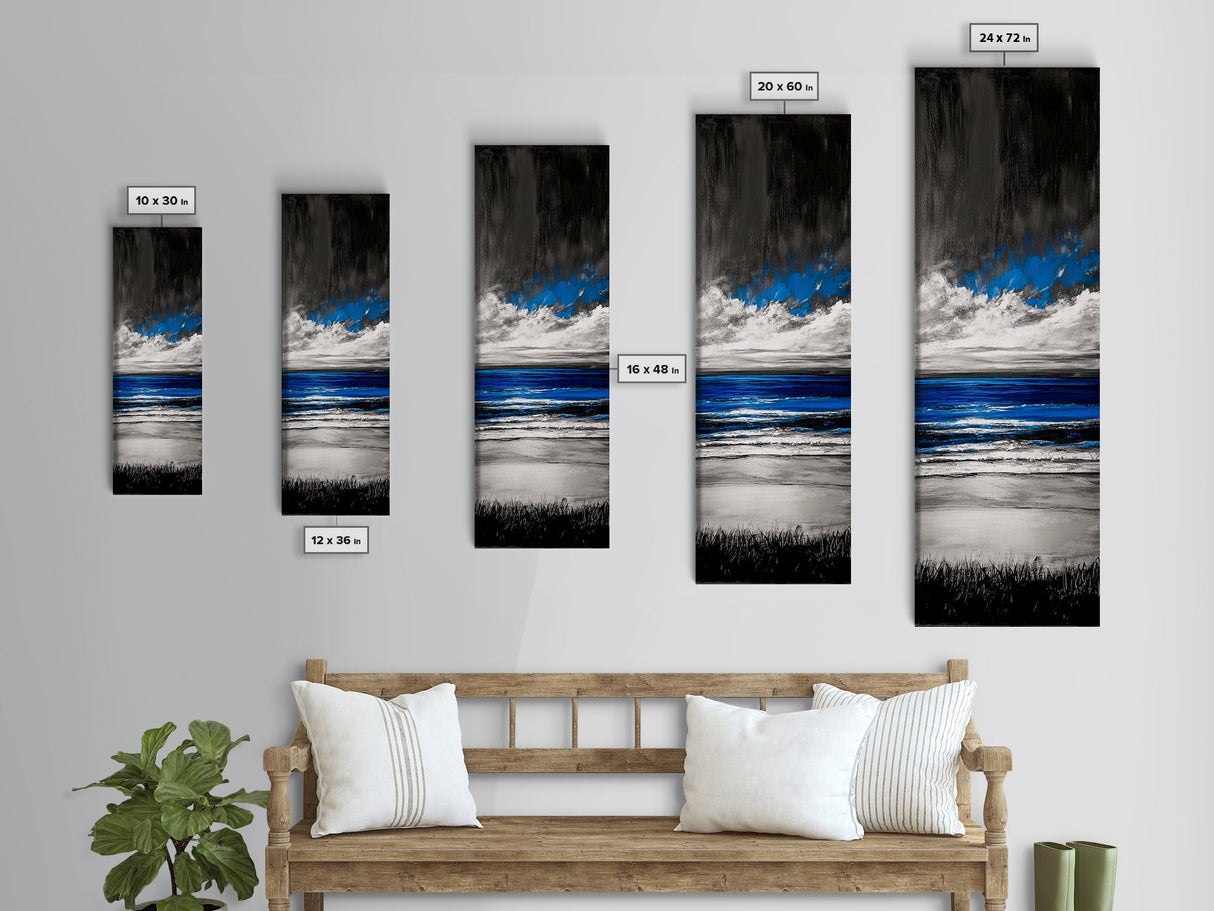 Ocean Waves, Blue Beach Art, Coastal Canvas Print, Modern Wall Art, Large Artwork, Living Room Decor, Ocean Vibes, Contemporary Art