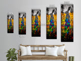 Vibrant Rabbit, Abstract Animal, Colorful Wildlife, Boho Wall Art, Canvas Print, Eclectic Decor, Living Room Art, Rustic Modern