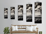Black White, Misty Marsh, Monochrome Landscape, Minimalist Wall Art, Canvas Print, Modern Home Decor, Living Room Art, Nature Scene
