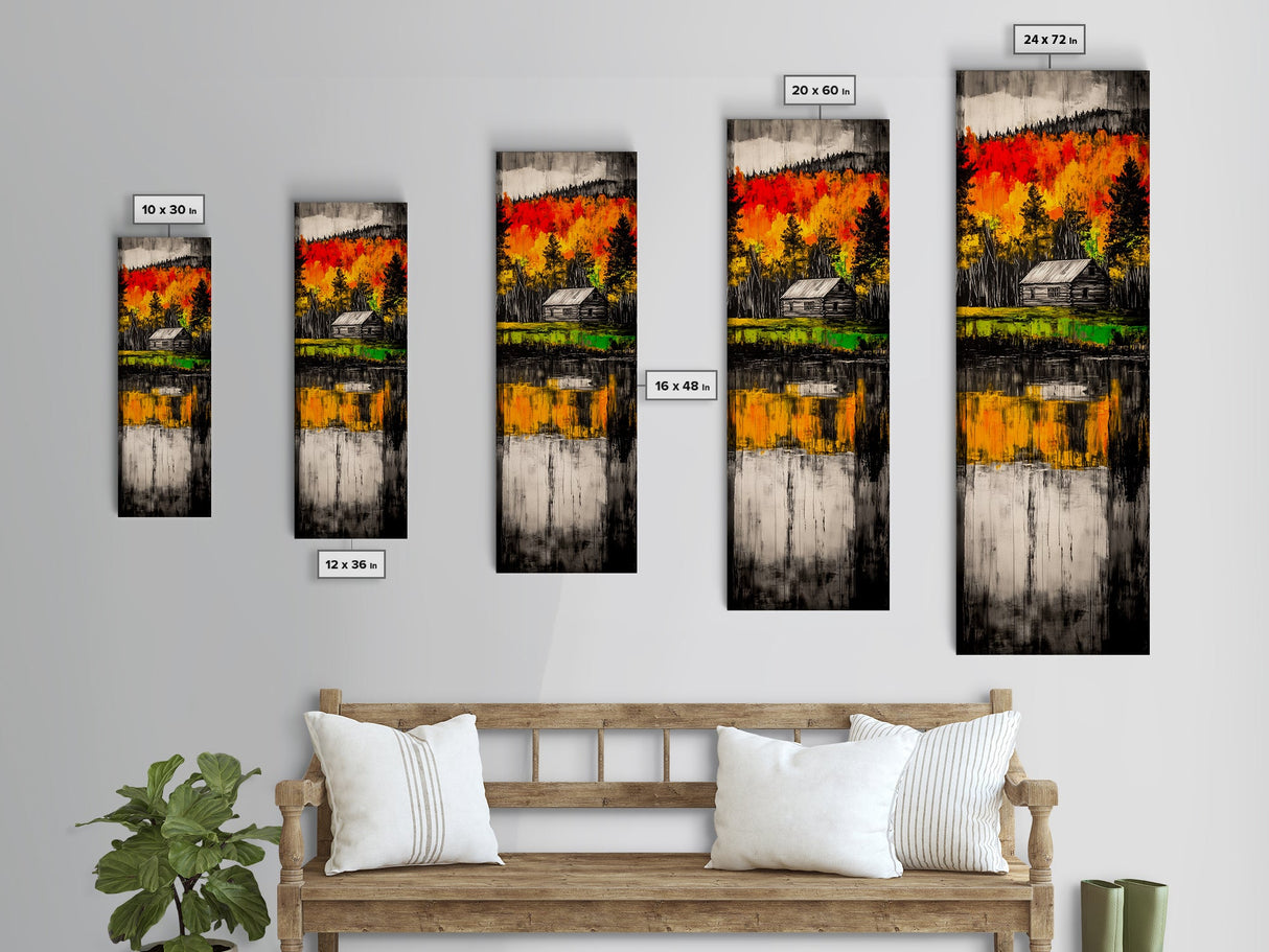 Forest Through Seasons, Abstract Nature Art, Vibrant Tree Painting, Framed Canvas Print, Modern Living Room Art, Colorful Landscape Art