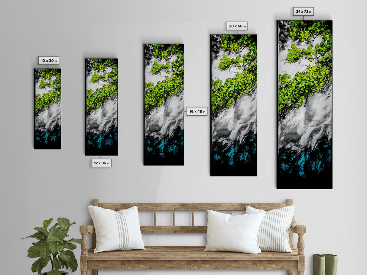 Green Abstract, Nature Inspired, Botanical Art, Canvas Print, Lush Leaves, Modern Home Decor, Office Wall Art, Contemporary Wall Art