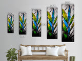 Tropical Leaves, Modern Botanical Art, Vibrant Green Decor, Canvas Print, Boho Home Decor, Nature Inspired Art, Living Room Wall Art