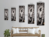 Loon and Birch, Woodland Wildlife Art, Black and White Bird Print, Canvas Print, Rustic Cabin Decor, Nature Inspired Wall Art