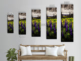 Purple Wildflowers, Impressionist Landscape, Vibrant Nature Art, Country Home Decor, Framed Canvas Print, Bedroom Wall Art, Floral Artwork