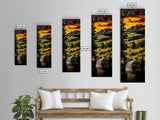 Sunset Path, Vibrant Landscape, Canvas Print, Sunset Art, Autumn Wall Decor, Nature Lover Gift, Rustic Home Art, Living Room Wall Art