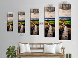 Boardwalk, Beach Path Art, Coastal Living Room Decor, Ocean Horizon Print, Tranquil Landscape, Relaxing Home Aesthetic, Framed Canvas Print