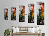 Color Block, Abstract Expressionist Art, Geometric Painting, Bold Textured Canvas, Vibrant Aesthetic, Statement Piece, Framed Canvas Print