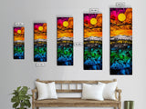 Vibrant Sunset, Landscape Art, Colorful Art, Nature Scene, Framed Canvas Print, Living Room Wall Art, Modern Home Decor, Autumn Wall Art