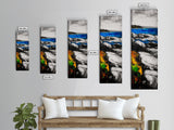 Rocky Coastline, Blue Waters, Seaside View, Framed Canvas Print, Nautical Art, Modern Beach Decor, Living Room Wall Art