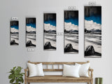 Stormy Seaside, Dramatic Sky, Ocean Waves, Canvas Print, Moody Wall Art, Monochrome Coastal Decor, Modern Living Room Art