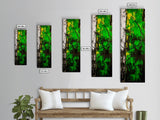 Abstract Green Artwork, Black and Yellow Modern Art, Minimalist Texture Painting, Contemporary Wall Art, Office Decor, Canvas Print