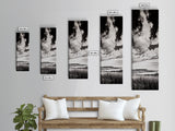 Black and White Sky, Cloudscape Wall Art, Minimalist Artwork, Nature Landscape Painting, Office or Bedroom Decor, Framed Canvas Print