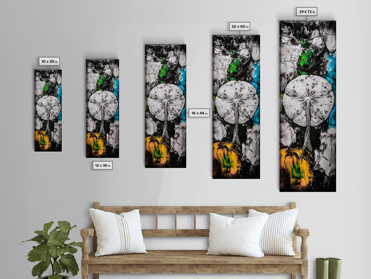 Abstract Mushroom, Black White Art, Modern Wall Decor, Framed Canvas Print, Living Room Art, Minimalist Painting, Unique Gift