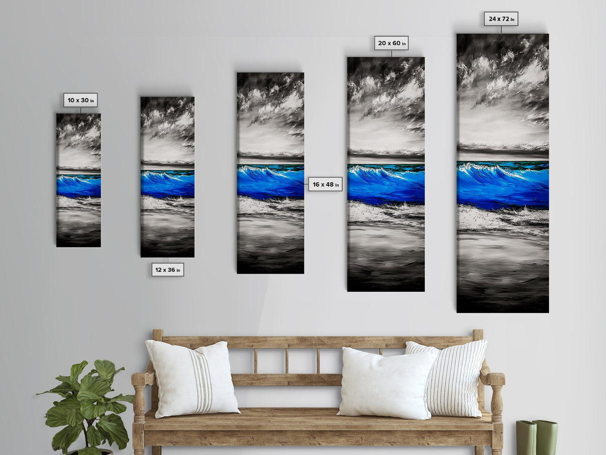 Ocean Wave, Coastal Decor, Beach Wall Art, Canvas Print, Blue Water Painting, Nautical Art, Living Room Wall Art, Ocean Lover Gift