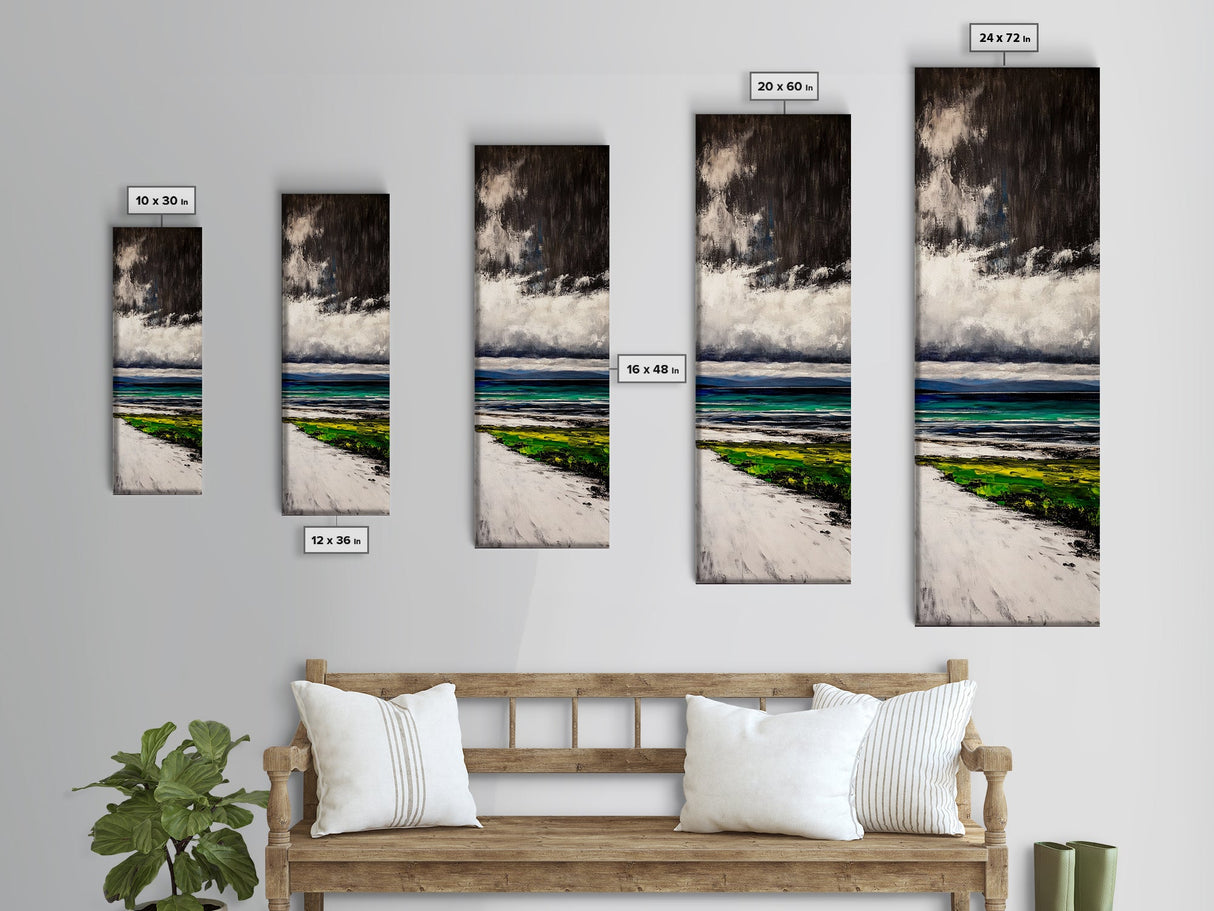 Stormy Ocean, Seascape Painting, Dark Moody Art, Canvas Print, Beach House Decor, Nautical Wall Art, Living Room Wall Decor