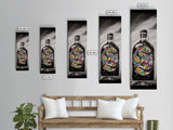 Snake in Bottle, Surreal, Dark Art, Framed Canvas Print, Gothic Home Decor, Unique Gift, Mysterious Artwork, Living Room Wall Art