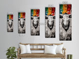 Skull, Western, Rustic, Canvas Print, Cowboy Wall Art, Southwestern Decor, Bold Statement Art, Boho Farmhouse, Eclectic Home Decor