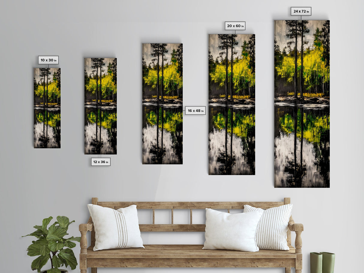 Reflection, Forest, Landscape, Canvas Print, Nature Wall Art, Tranquil Scene, Greenery Art, Serene Home Decor, Zen Office Artwork