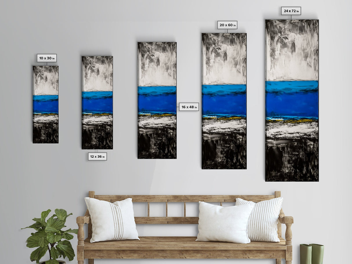 Abstract, Ocean, Horizon, Canvas Print, Contemporary Coastal Decor, Blue and Gold Art, Modern Living Room Wall Art, Minimalist Design