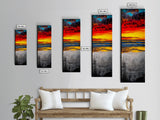Vibrant, Sunset, Beach, Framed Canvas Print, Coastal Wall Art, Tropical Sunset, Living Room Decor, Bold Colorful Painting