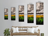 Golden Fields, Dramatic Sky, Green and Yellow, Canvas Print, Rustic Farmhouse Wall Art, Autumn Landscape Decor, Dining Room Art