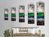 Abstract Landscape, Green and Blue, Modern Minimalist, Framed Canvas Print, Contemporary Wall Art, Office Decor, Living Room Artwork