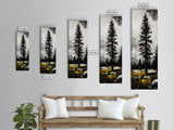 Lone Pine, Mountain View, Black and White, Canvas Print, Nature Wall Art, Rustic Home Decor, Cabin or Lodge Artwork